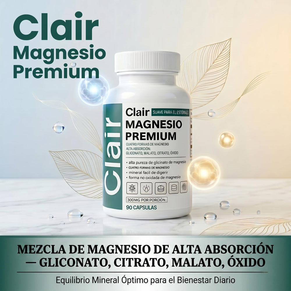 Optifusion Clair detalle de la etiqueta que destaca las cuatro formas de magnesio y limpieza de ingredientes