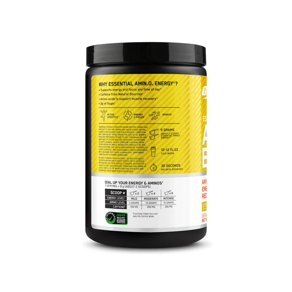 Optimum Nutrition bebida en entorno lifestyle para concentración y actividad