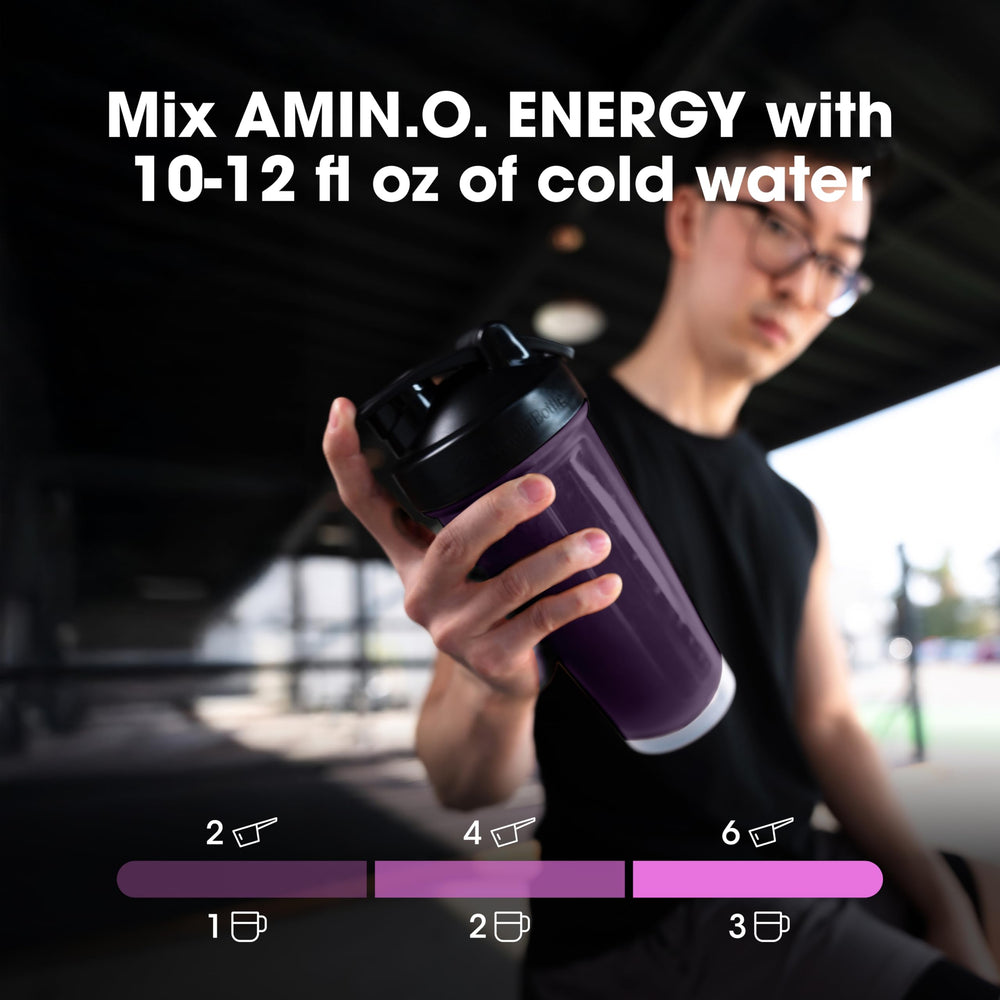 Optimum Nutrition envase al lado de una mano para escala real