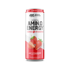 Pack de 12 latas Optimum Nutrition alineadas para almacenamiento práctico