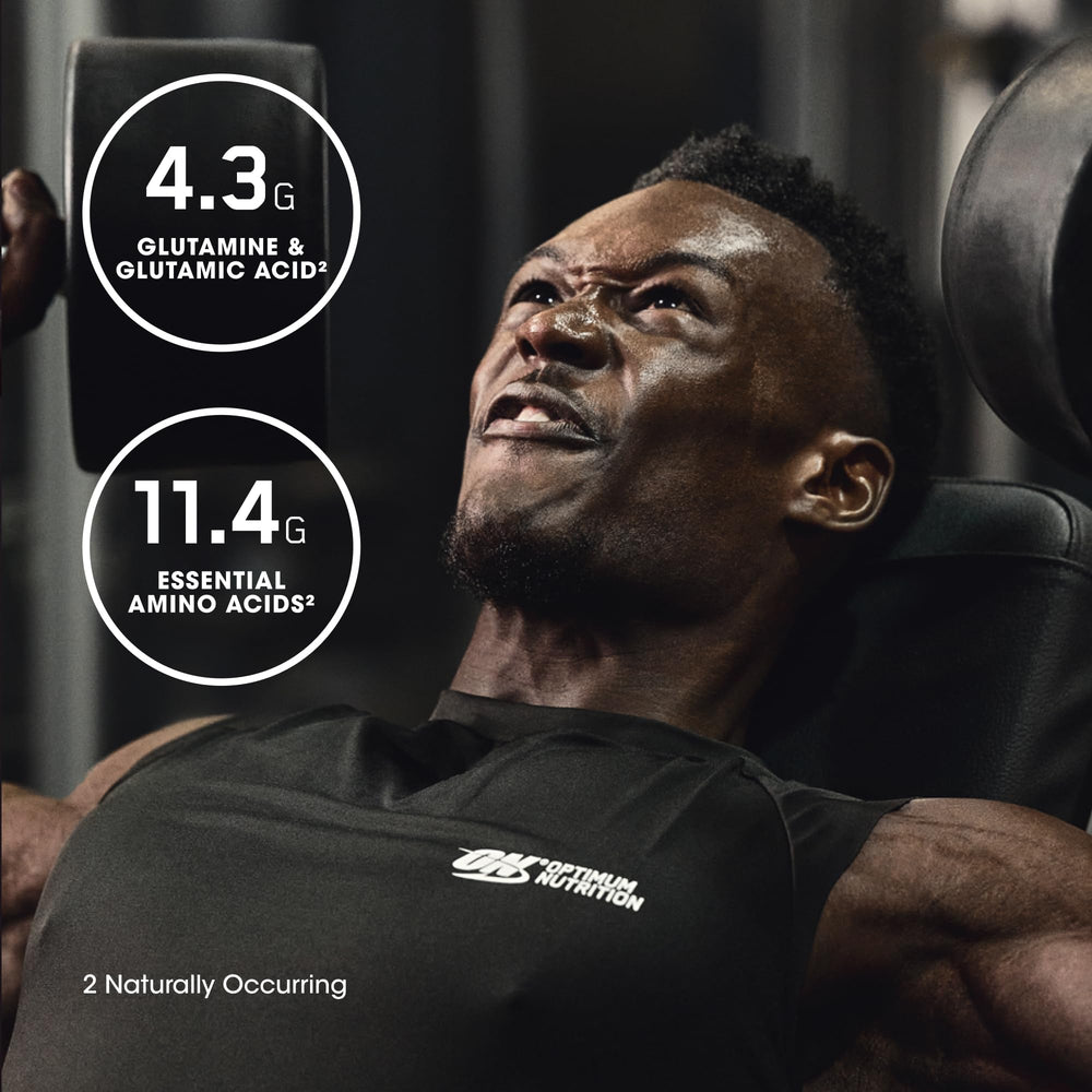 Optimum Nutrition batido en gimnasio tras ejercicio para recuperación proteica