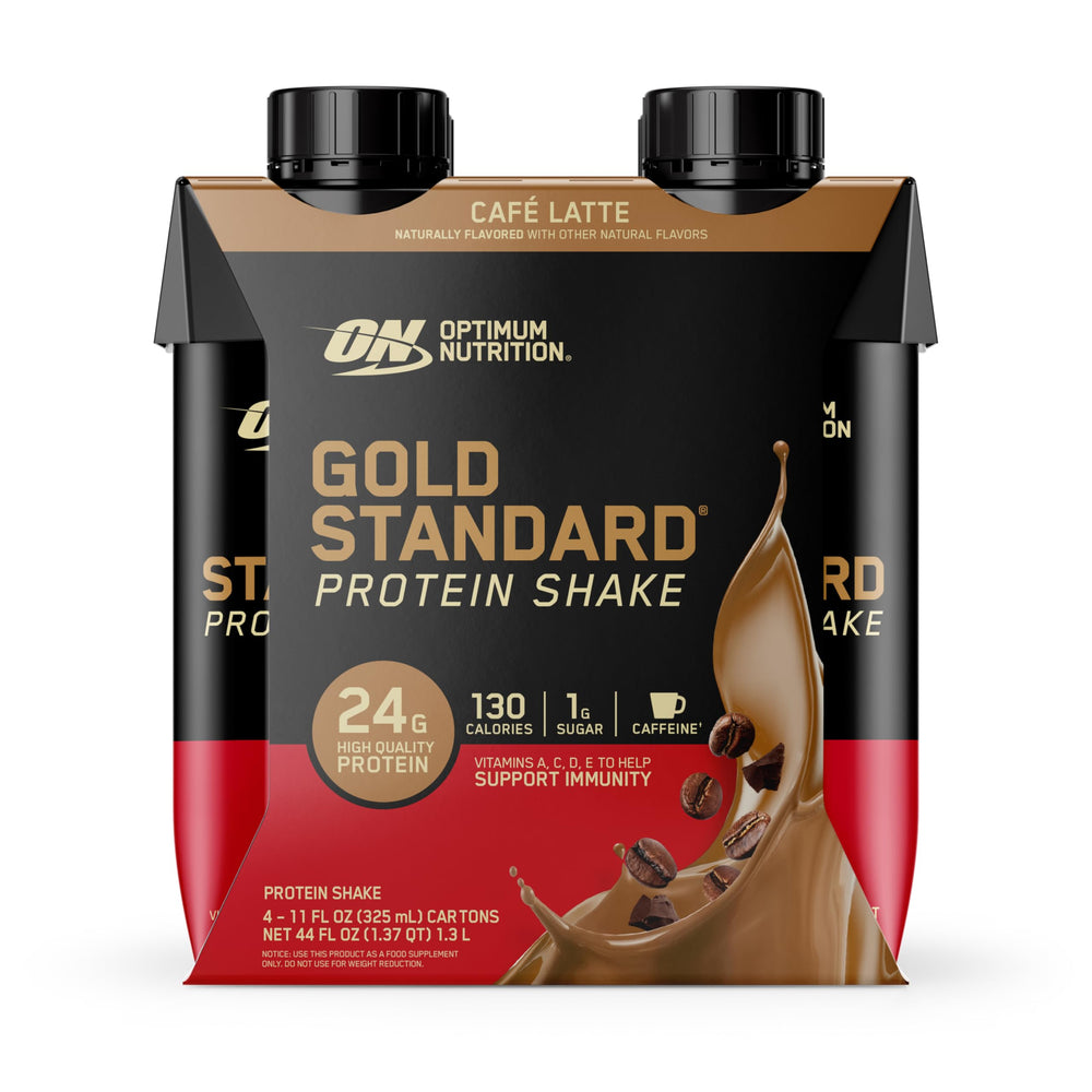 Batido Optimum Nutrition vertido en un vaso para consumo inmediato y conveniencia