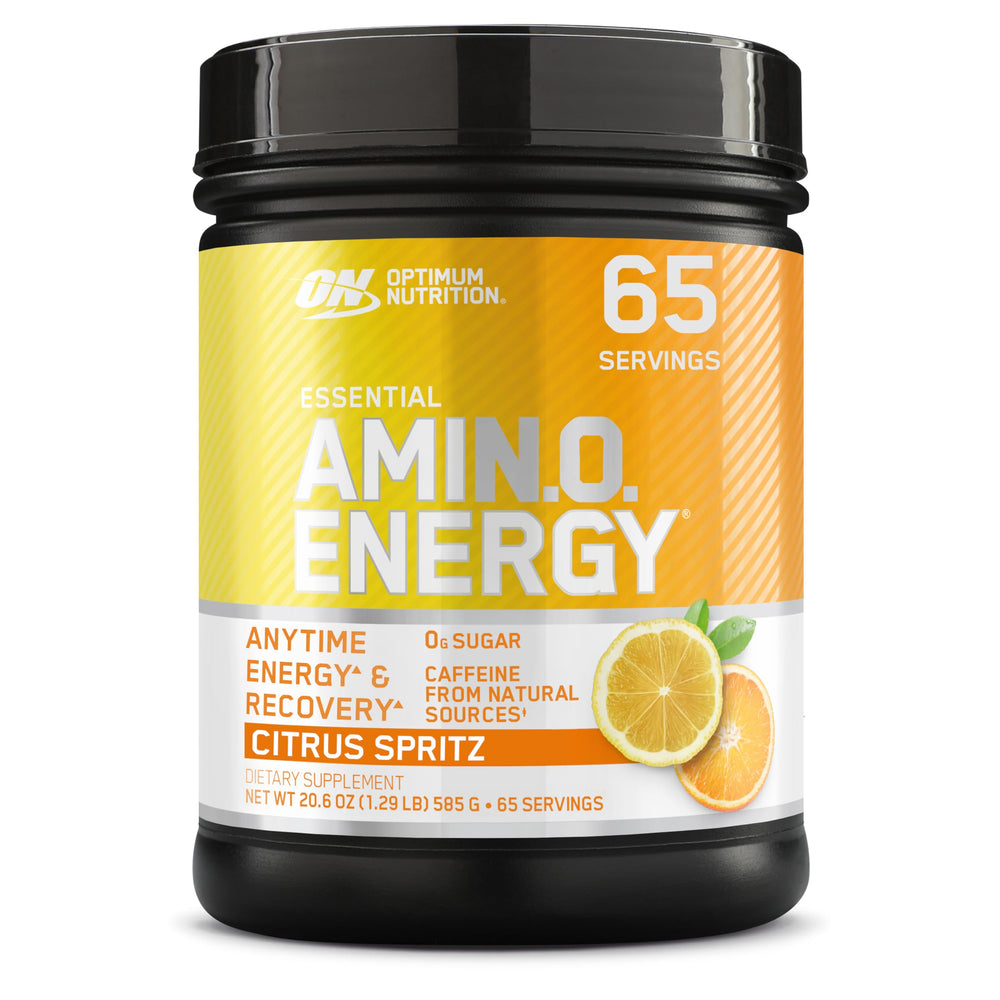Optimum Nutrition envase frontal Citrus Spritz, muestra sabor y formato