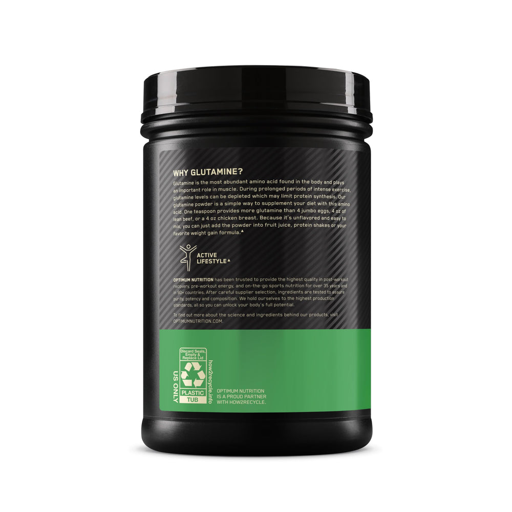 Optimum Nutrition etiqueta con tabla nutricional y detalles de dosificación claros