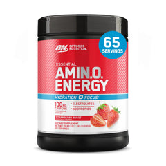 Optimum Nutrition frente del envase mostrando 65 servicios y beneficio claridad