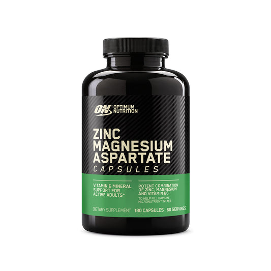 Optimum Nutrition envase frontal mostrando 180 tabletas y uso prolongado