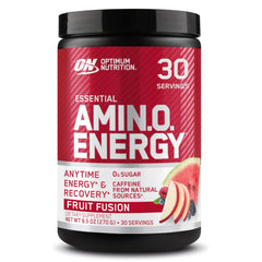 Optimum Nutrition envase frontal mostrando sabor Fruit Fusion y calidad