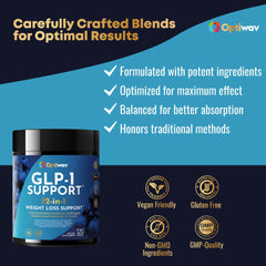 Etiqueta nutricional Optiwav evidenciando probióticos y lista limpia