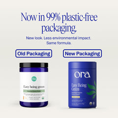 Ora Organic textura del polvo verde cítrico, mezcla fina ideal para batidos
