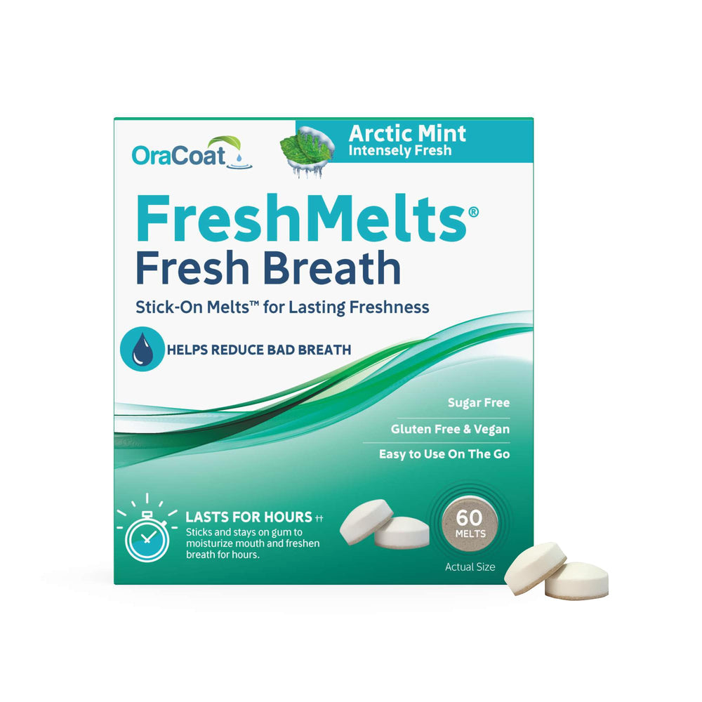 Oracoat FreshMelts vista frontal del empaque con beneficio frescura duradera