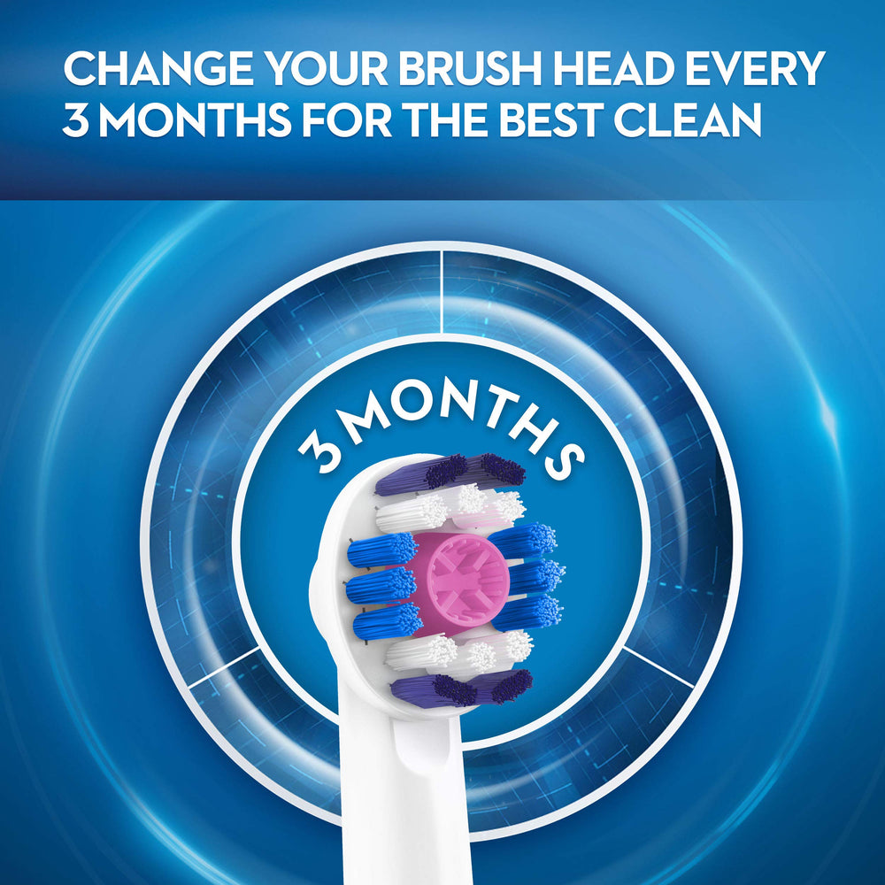 Oral-B envase con tres cabezales 3D White listo para reemplazos regulares