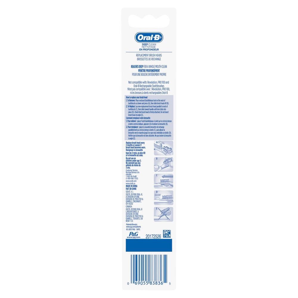 Oral-B empaque abierto con dos unidades listo para reemplazo eficiente