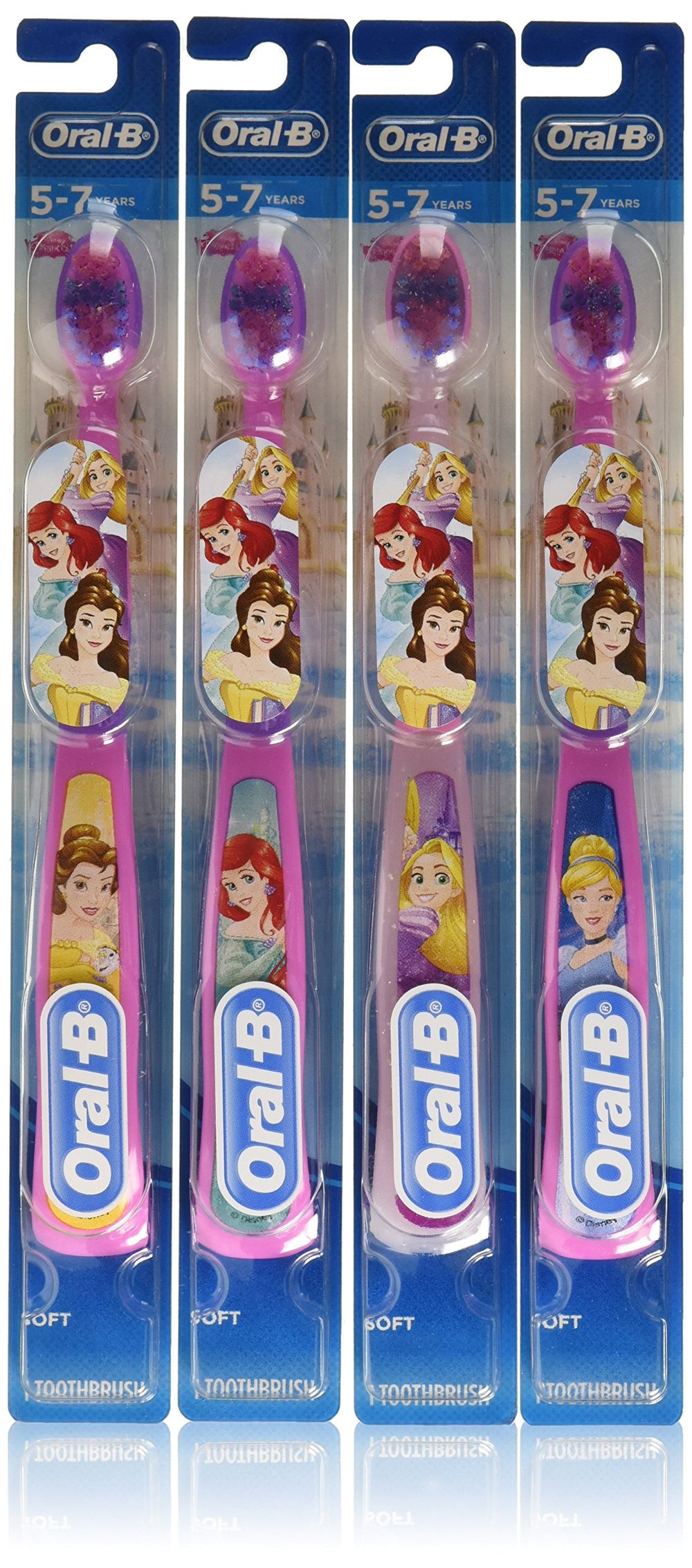 Oral-B cepillo Disney Princess vista frontal paquete de seis motiva el cepillado