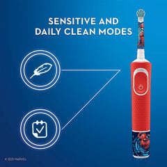 Oral-B cepillo eléctrico en uso mostrando eficacia y diversión