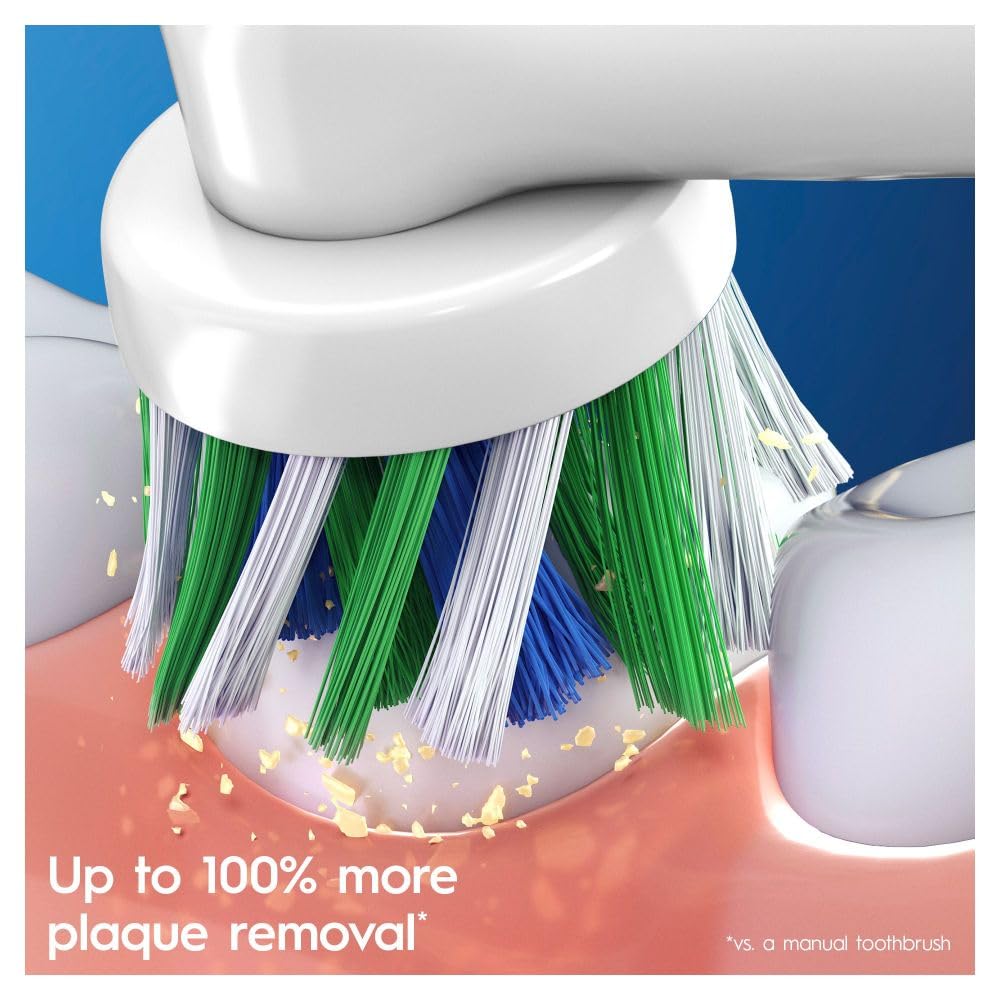 Oral-B primer plano de cerdas inclinadas que mejora la limpieza interdental