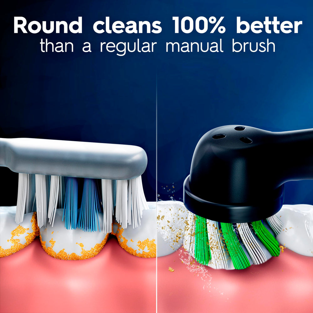 Oral-B cabezales lado a lado para comparar tamaño real