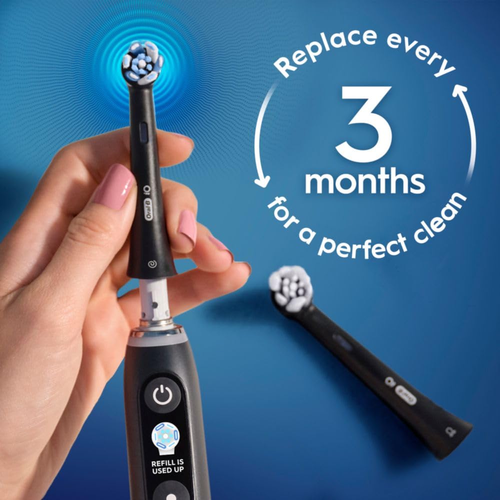 Oral-B empaque abierto con cinco recambios para uso prolongado