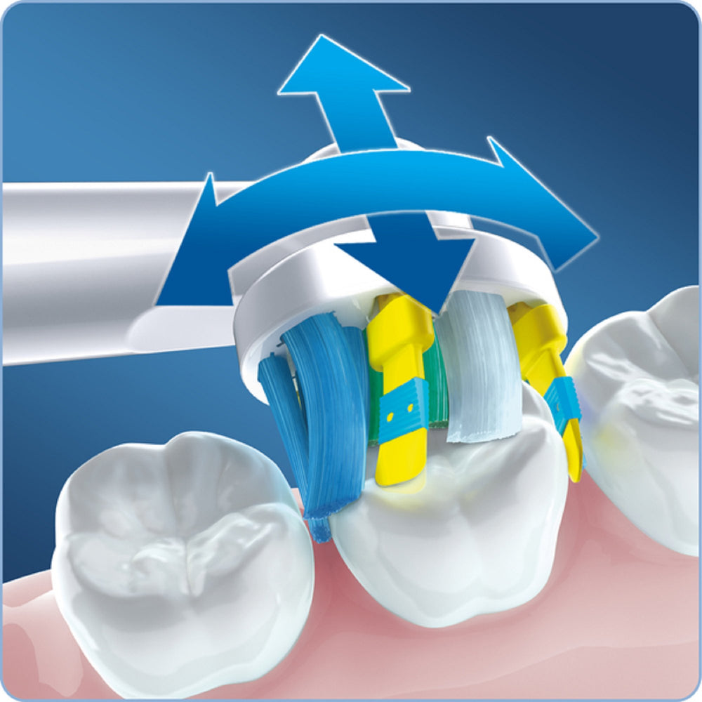 Oral-B primer plano de la textura de cerdas para mejor acceso interdental