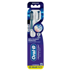 Oral-B cepillo frontal del pack mostrando dos unidades y beneficios de sustitución