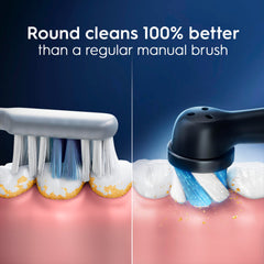 Oral-B cabezal en uso alcanzando molares y mejorando la higiene