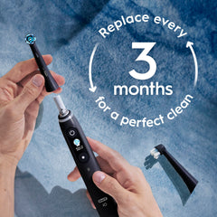 Oral-B vista lateral del cabezal mostrando su forma redonda dental