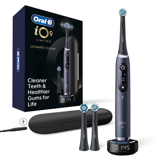 Oral-B iO9 mango con pantalla a color mostrando modos, facilita selección rápida