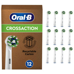 Oral-B empaquetado frontal mostrando 12 cabezales y conveniencia de envío