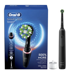 Oral-B Smart 1500 vista frontal con mango y cabezal, limpieza profunda visible