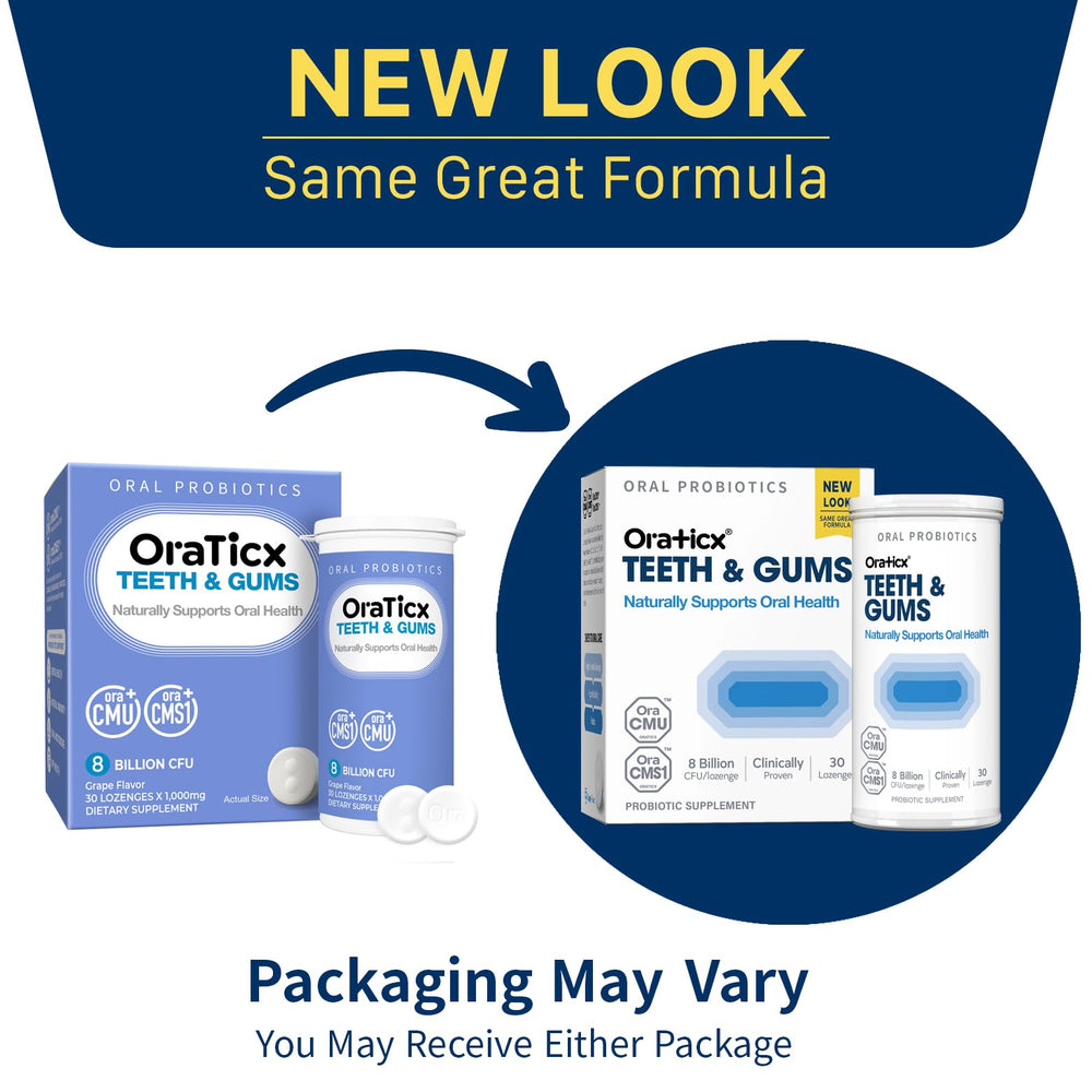 Two-pack OraTicx box front signaling value and convenience.