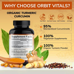 Orbit Vitals jengibre y granos de pimienta negra juntos que indican ingredientes naturales