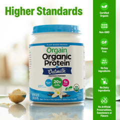 Orgain batido cremoso en vaso listo para beber con sensación de leche de avena