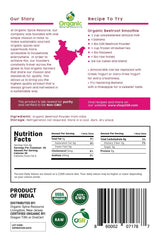 Organic Spice Resource polvo junto a remolacha fresca para comparar origen natural