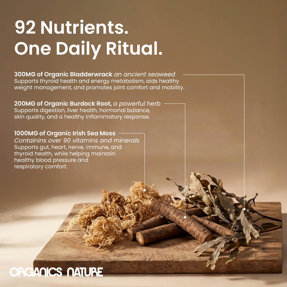 ORGANICS NATURE etiqueta nutricional legible para confianza del consumidor