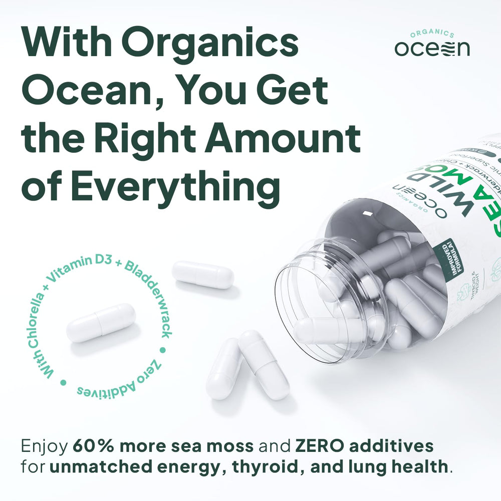 Cápsula Organics Ocean en mano para comparar tamaño y facilidad de consumo