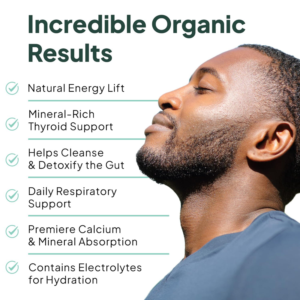 Ingredientes separados: sea moss, chlorella y bladderwrack de Organics Ocean, frescura visible