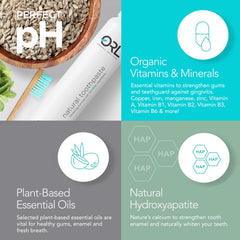 ORL ingredientes: xilitol orgánico e hidroxiapatita para fortalecer esmalte