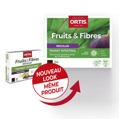 Ortis Frutas y Fibras Regular 24 cubos, porciones listas para servir.