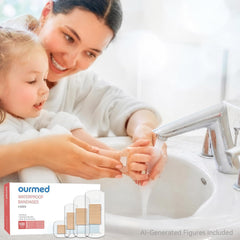 ourmed etiqueta con instrucciones y ventajas, información clara