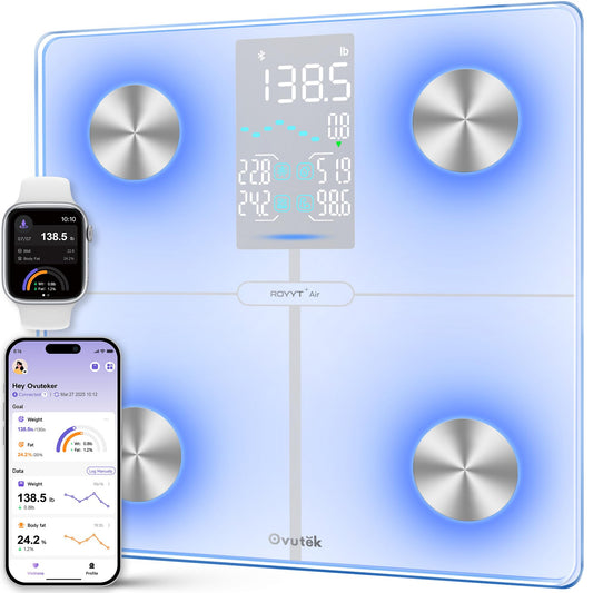 OVUTEK báscula frontal elegante, lecturas precisas y diseño moderno
