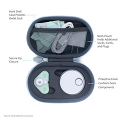 Owlet interior con molde de espuma que asegura sensores y base