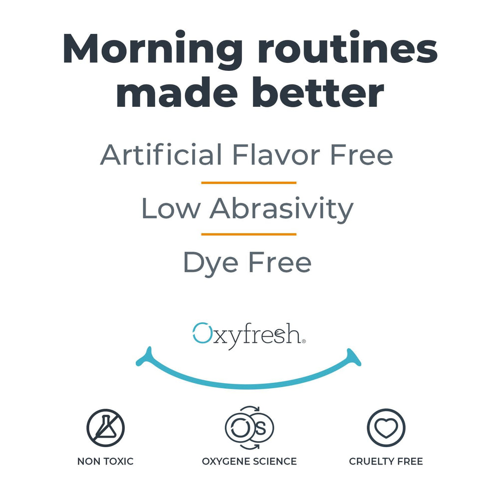 Oxyfresh set de baño demostrando uso diario para aliento prolongado