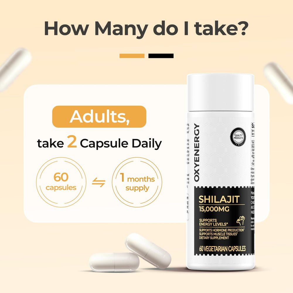 OxyEnergy Shilajit certificado GMP y pruebas independientes.