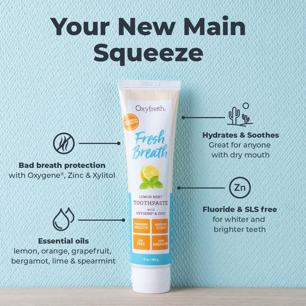 Oxyfresh textura de la pasta que sugiere limpieza suave y control de placa