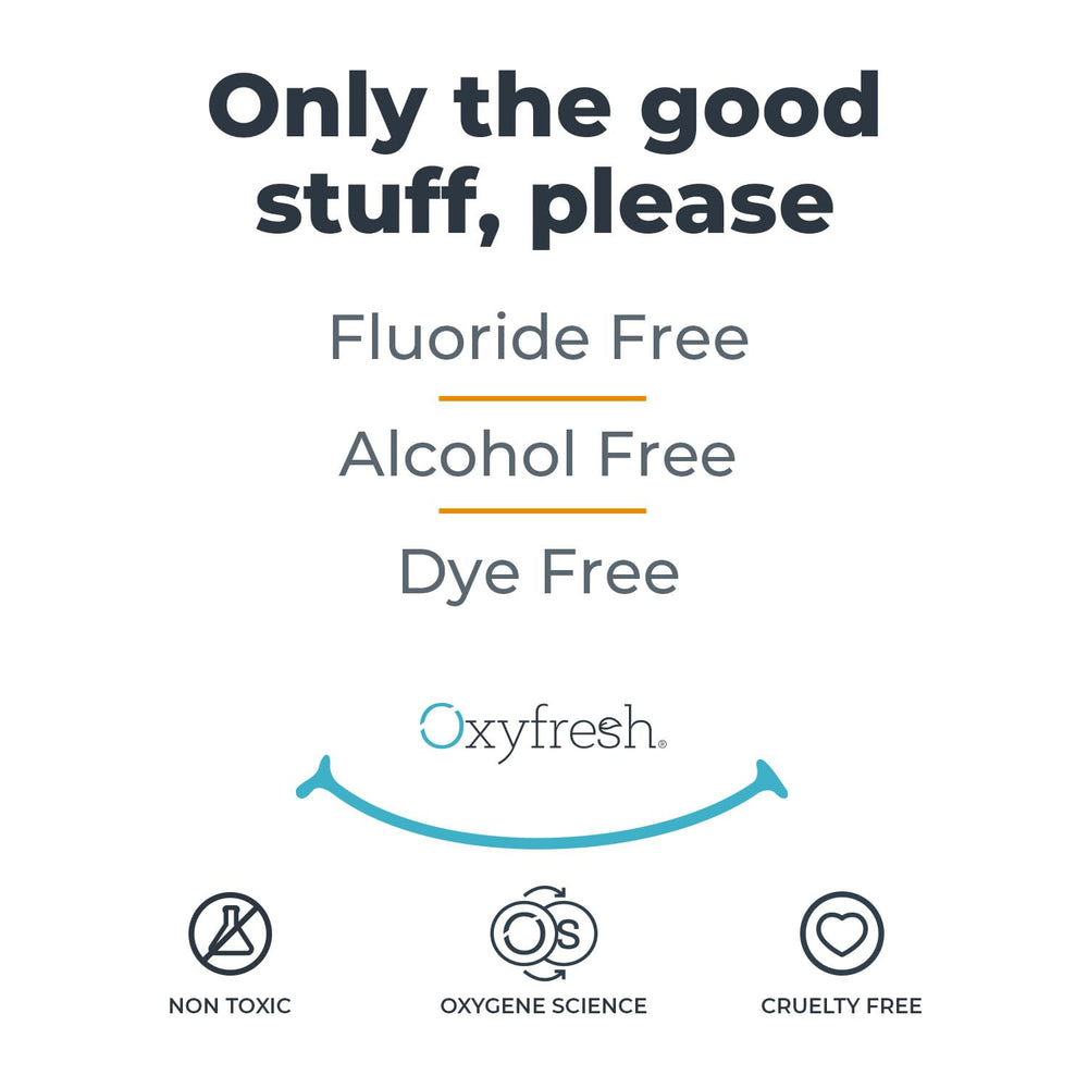 Oxyfresh escenario de cuidado bucal en baño promoviendo rutina diaria
