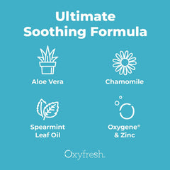 Oxyfresh aloe y manzanilla como ingredientes naturales que calman