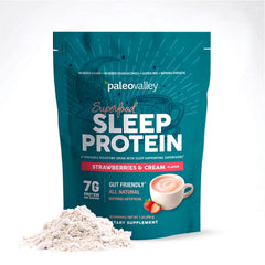 paleovalley envase frontal con sabor fresas y crema mostrando ingredientes
