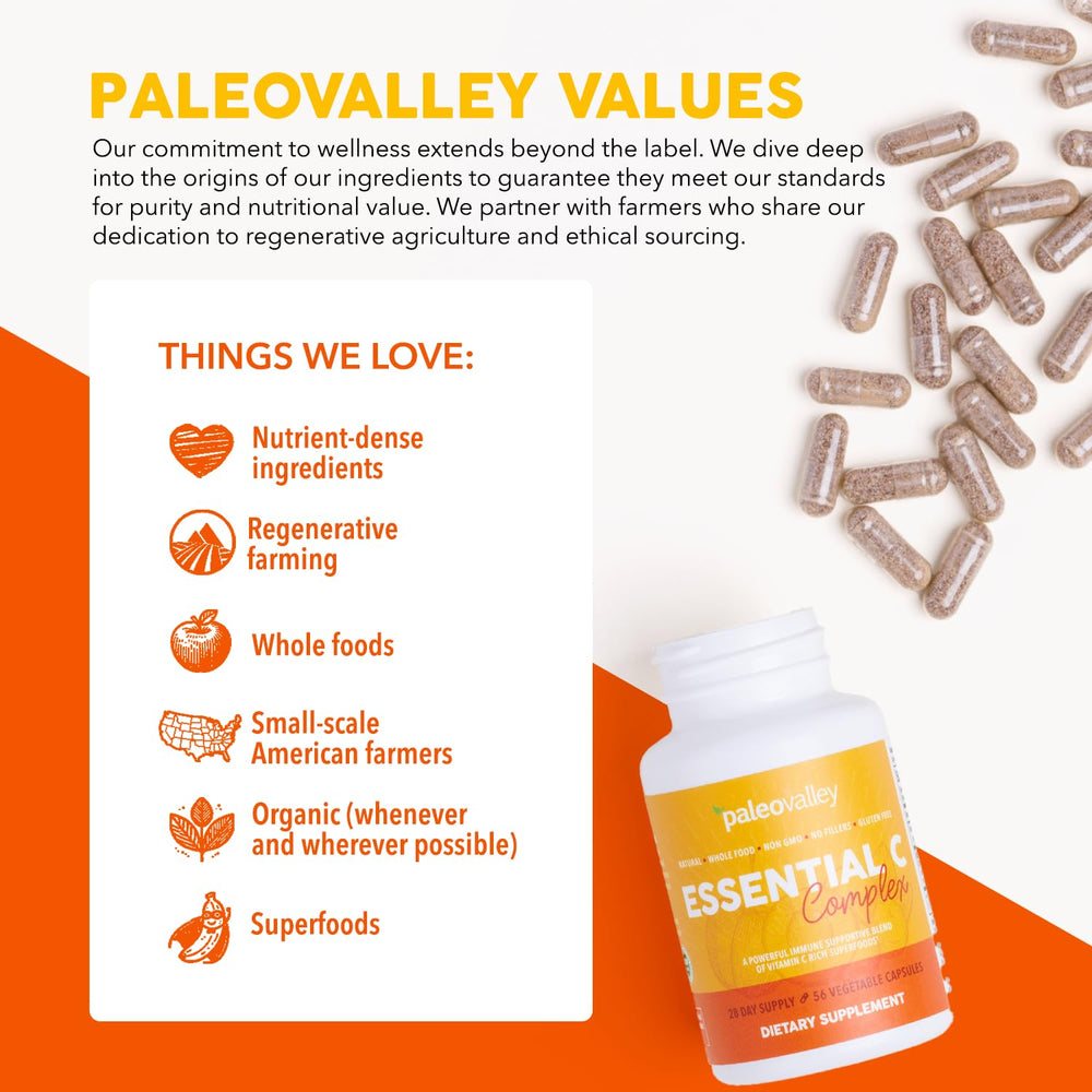 Paleovalley cápsulas junto a vaso de agua mostrando modo de uso