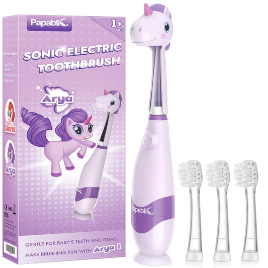 Papablic Arya vista frontal del cepillo, diseño unicornio favorece aceptación
