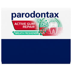 Parodontax packaging lateral con instrucciones para uso correcto