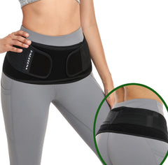 PARPERNA vista frontal del cinturón mostrando soporte central y beneficios de estabilidad